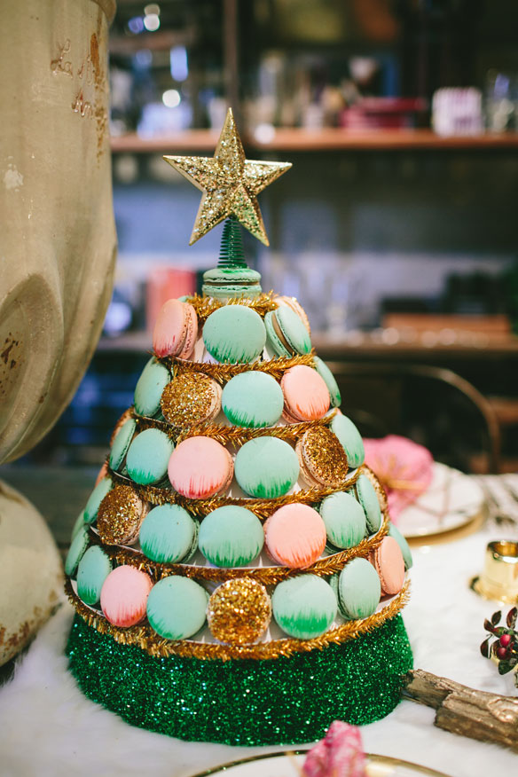 lette macaron tower for Dazzling Holiday Tabletop