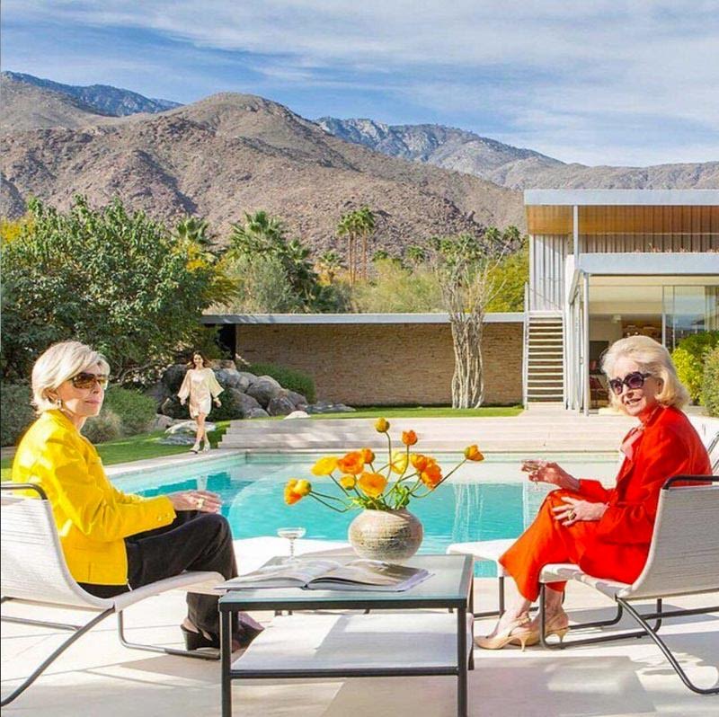 two women at the poolside for what to do in palm springs