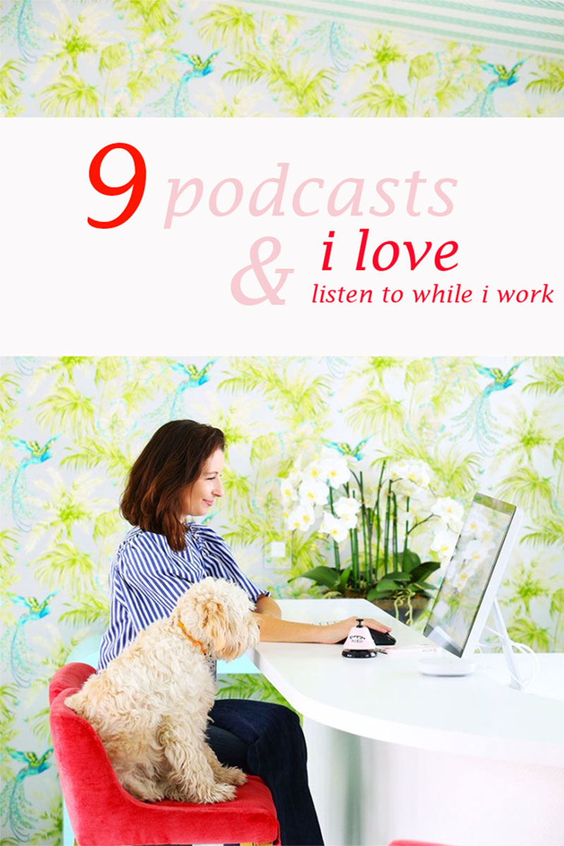 woman and her dog sharing the Podcasts I Love To Listen