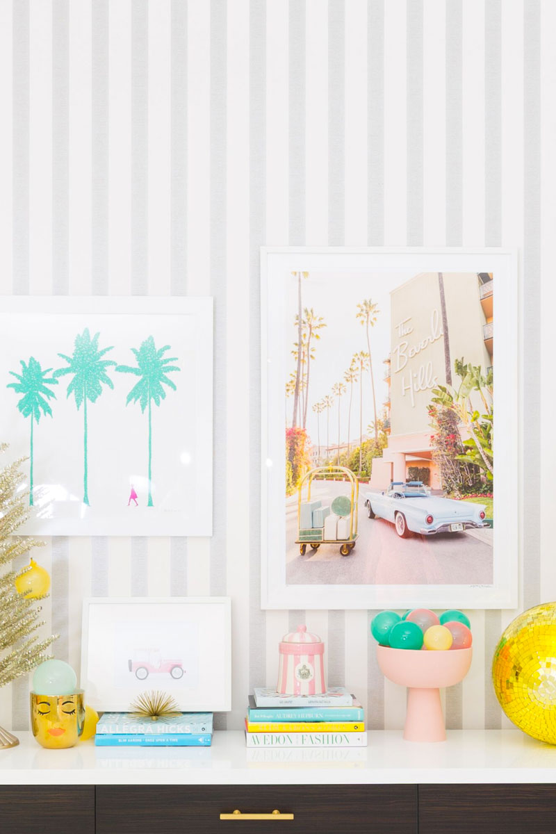 frames, books, and decorations for Entryway Makeover 