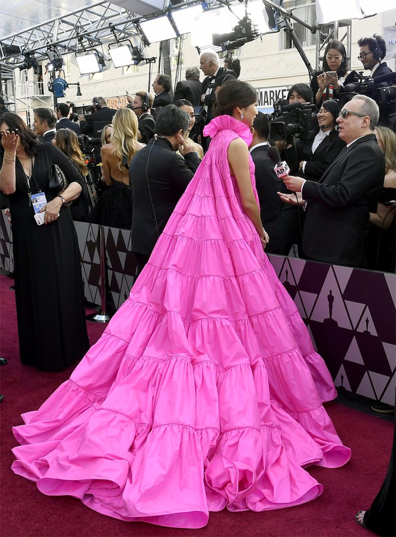 Pink Dresses at the Oscars | Gemma Chan Pink Oscars Dress