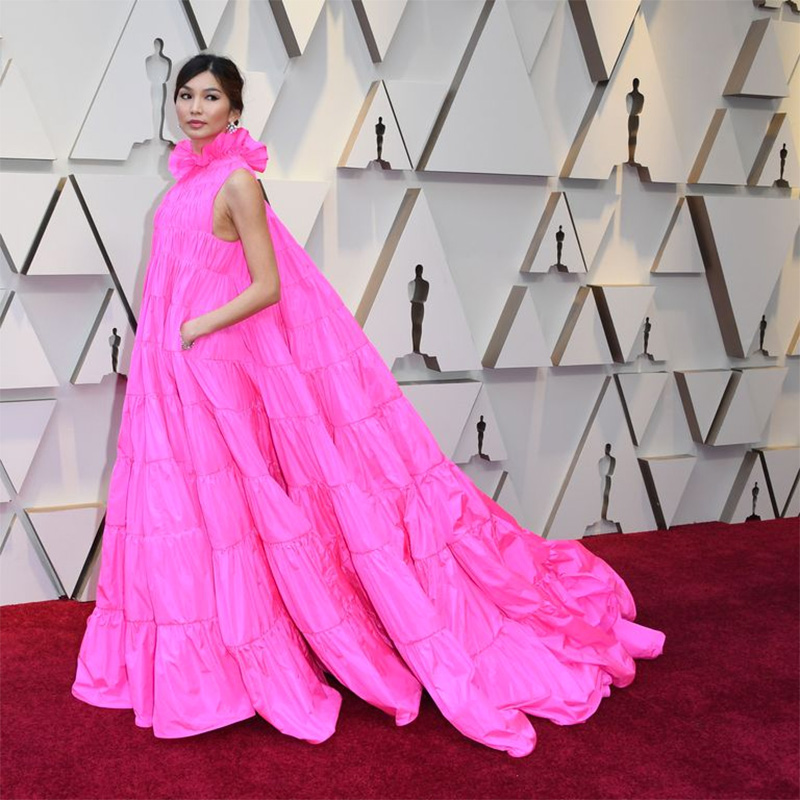 Gemma Chan's pink Valentino dress at the Oscars | Kelly Golightly
