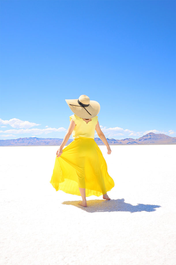 Pretty Pleats in the Bonneville Salt Flats Kelly Golightly