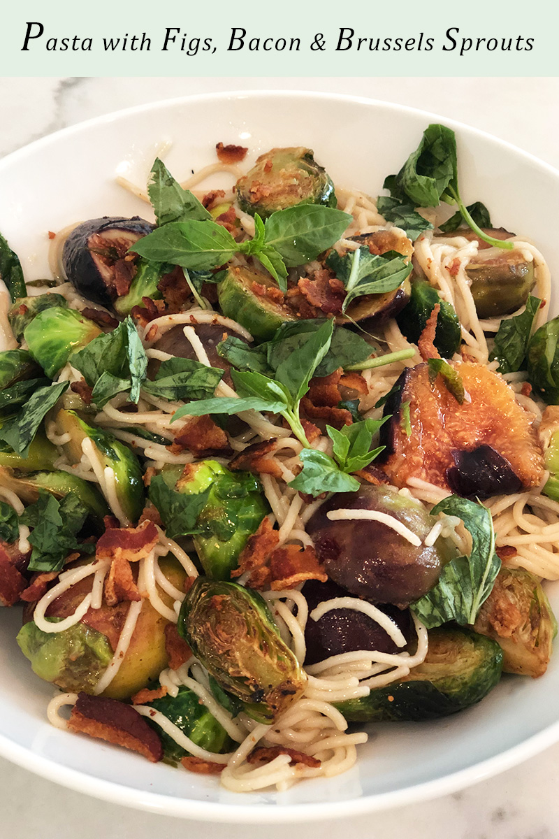 Celebrate Fall With This Autumnal Dish: Pasta With Figs, Bacon & Brussels Sprouts (Gluten-Free + Dairy-Free)