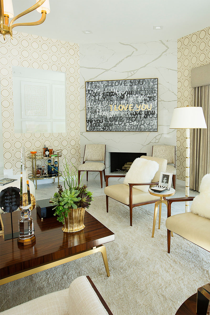 formal living room for the unpublished house photos with wood and gold accent furniture