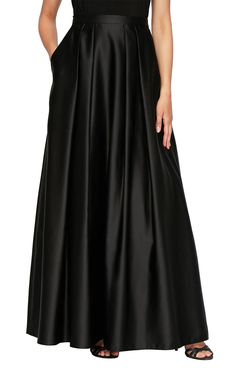 woman wearing black ballgown skirt for Best Ballgown Skirts
