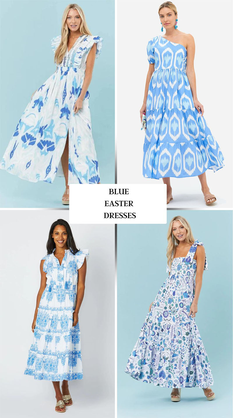 Four Blue Easter Dresses for Women 